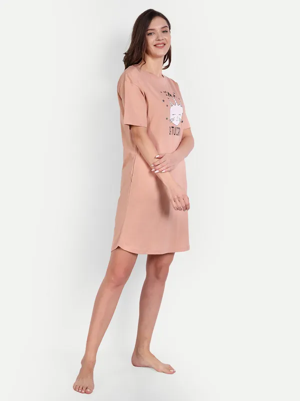 Peach_Catunicorn_Sleep_Shirt_For_Women