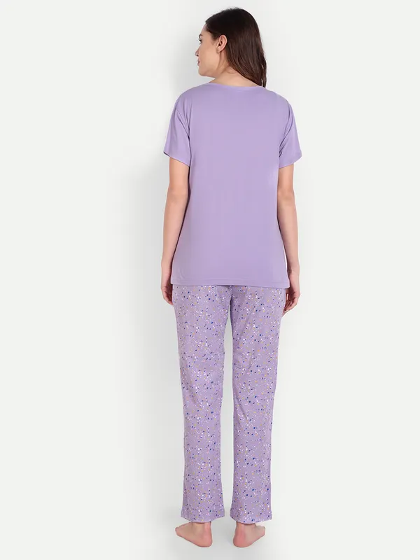 Lavender_Confetti_Cotton_Full_Pants_Set_For_Women