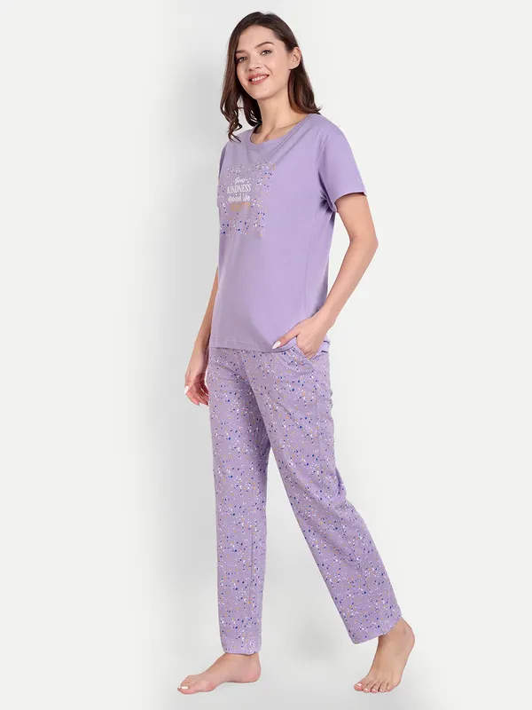 Lavender_Confetti_Cotton_Full_Pants_Set_For_Women