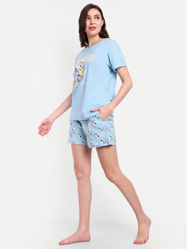 Blue_Peanut_Sweet_Dream_Cotton_Shorts_Sets_For_Women