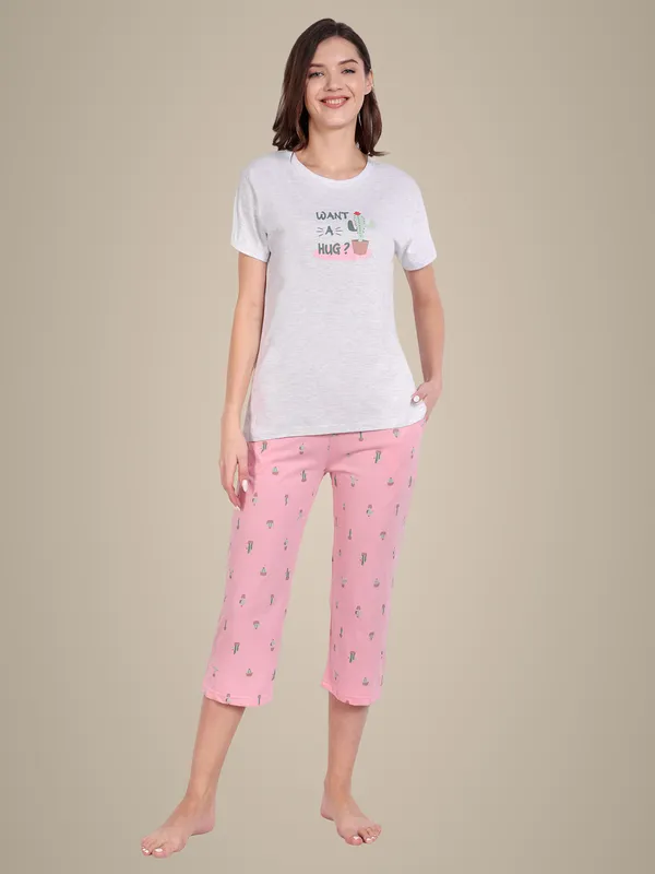 Pink_Cactus_Cotton_Capri_Set_For_Women