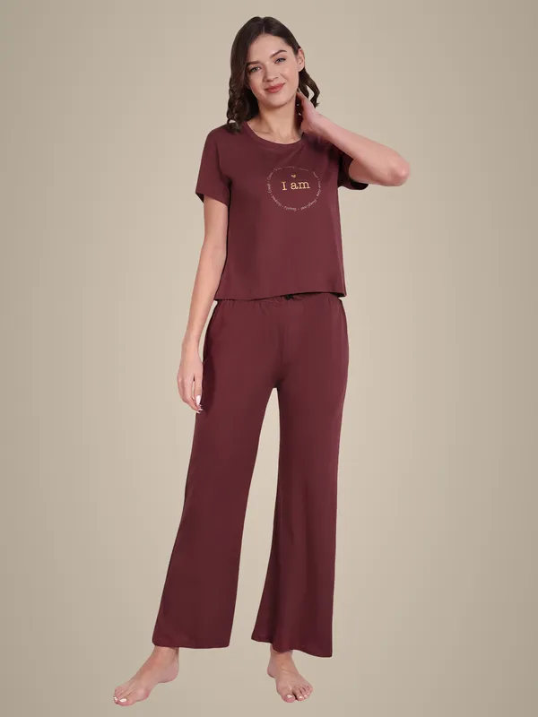 Burgundy_I_Am_Printed_Cotton_Co-Ord_Sets_For_Women