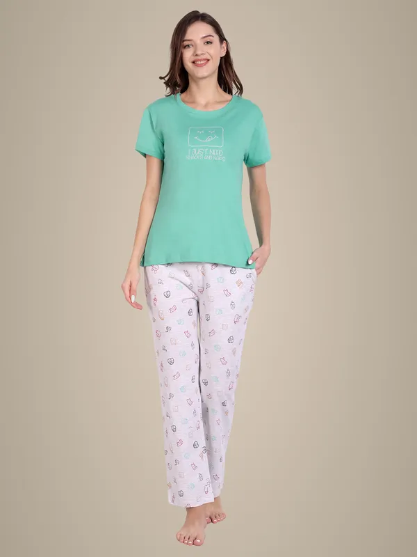 Green_Nap_And_Snack_Cotton_Full_Pants_For_Women