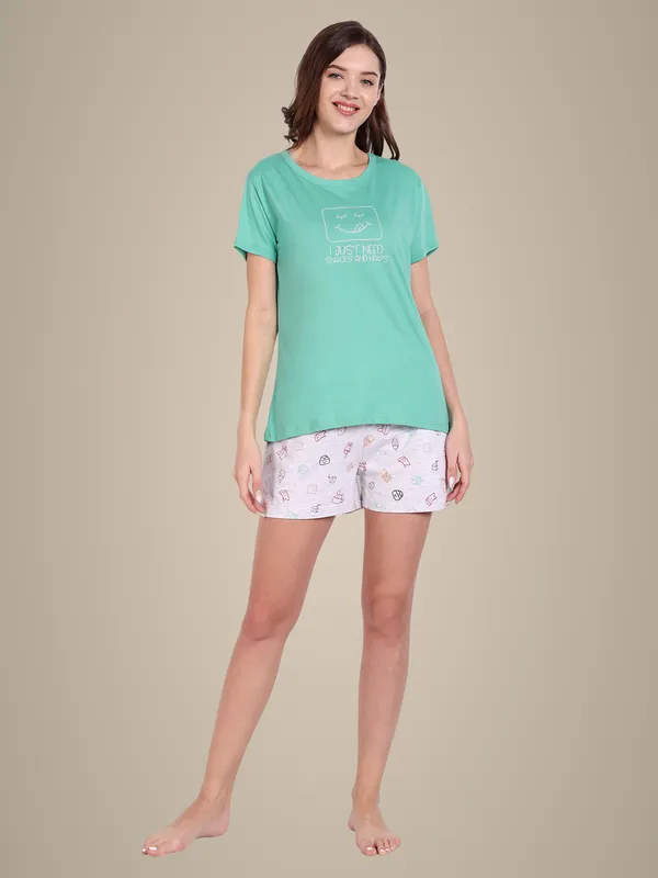 Green_Nap_And_Snack_Cotton_Shorts_For_Women