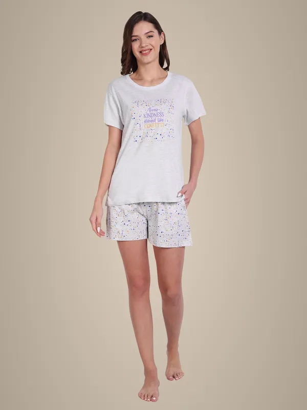 Grey_Confetti_Ekru_Cotton_Shorts_Set_For_Women
