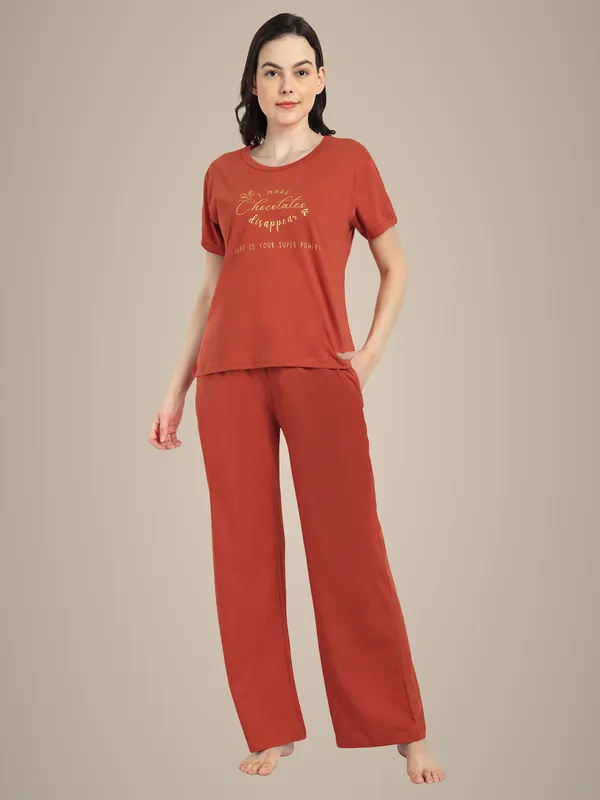 Rust_I_Make_Choclate_Disappear_Cotton_Co-Ord_Set_For_Women