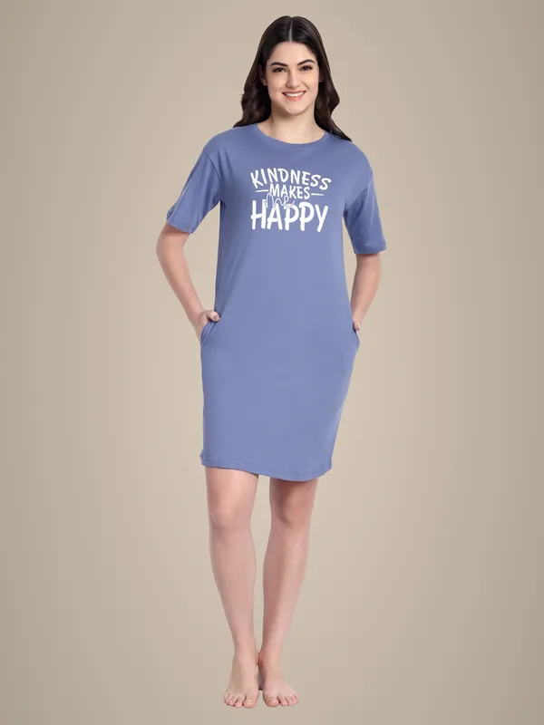 Blue_Be_Kind_Cotton_Night-Shirt_For_Women