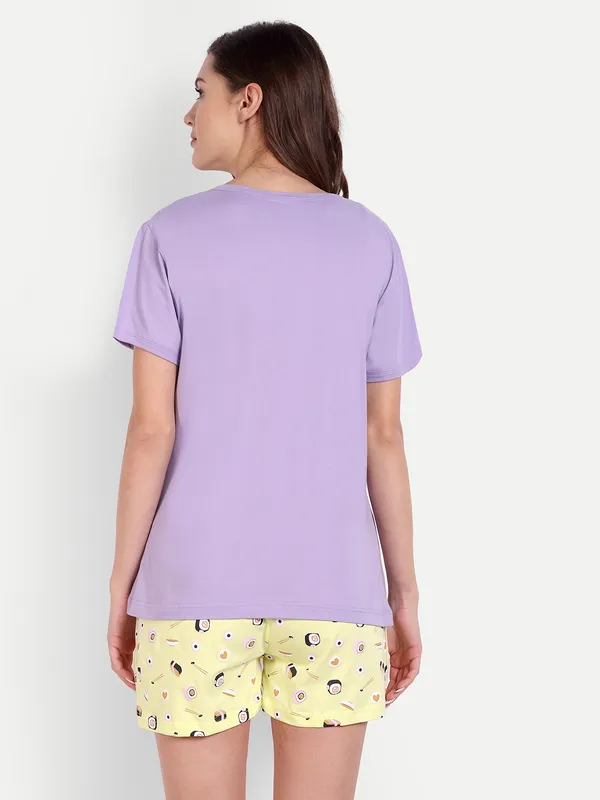 Lavender_Sushi_Cotton_Short_Set_For_Women