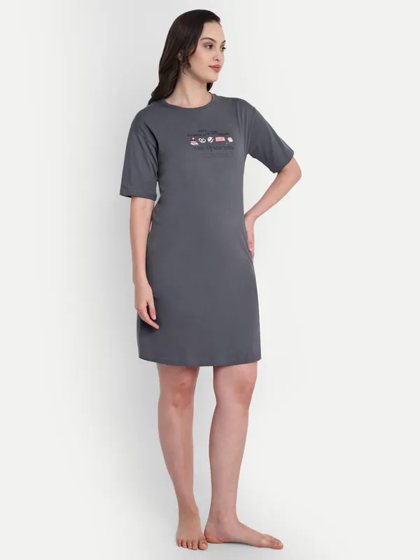 Grey_Newyork_Cotton_Night-Shirt_For_Women