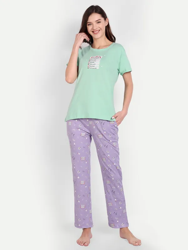 Green_Self_Care_Cotton_Full_Pants_Set_For_Women