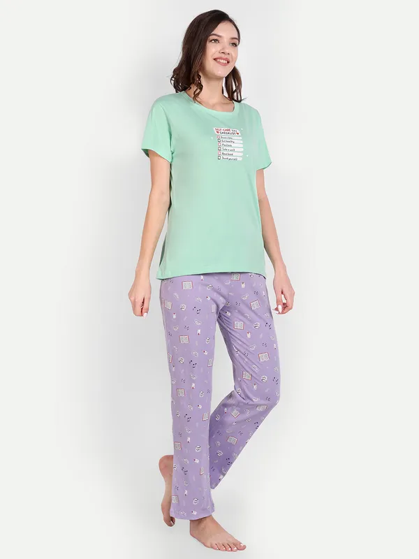 Green_Self_Care_Cotton_Full_Pants_Set_For_Women