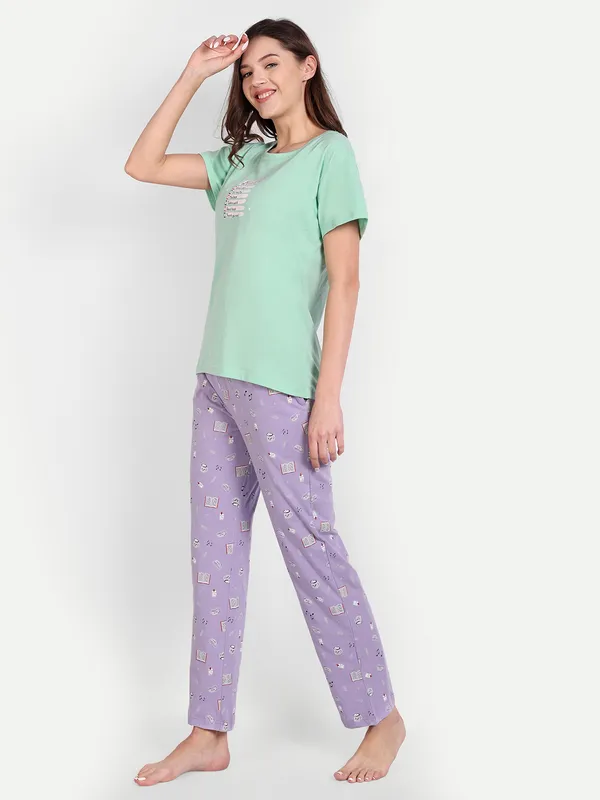 Green_Self_Care_Cotton_Full_Pants_Set_For_Women