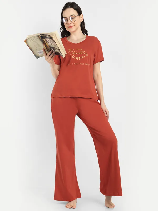 Rust_I_Make_Choclate_Disappear_Cotton_Co-Ord_Set_For_Women
