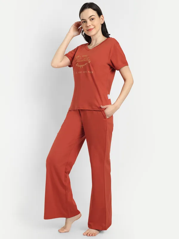 Rust_I_Make_Choclate_Disappear_Cotton_Co-Ord_Set_For_Women