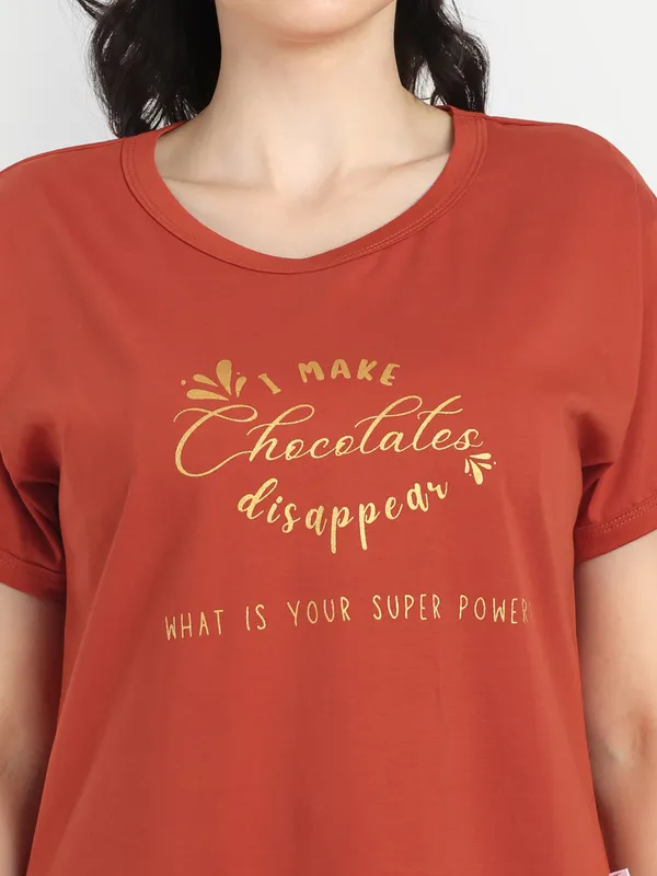 Rust_I_Make_Choclate_Disappear_Cotton_Co-Ord_Set_For_Women