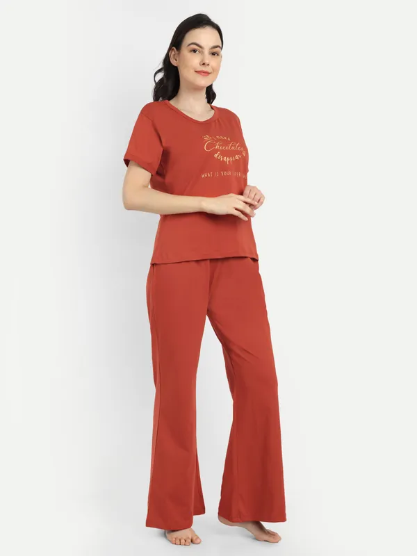 Rust_I_Make_Choclate_Disappear_Cotton_Co-Ord_Set_For_Women