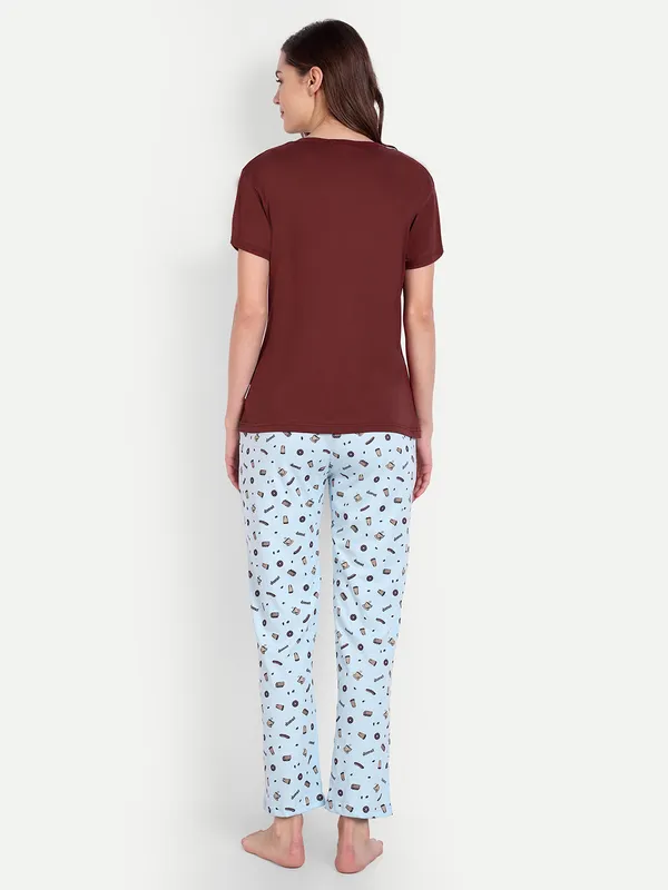 Maroon_Donut_Cotton_Full_Pant_Sets_For_Women