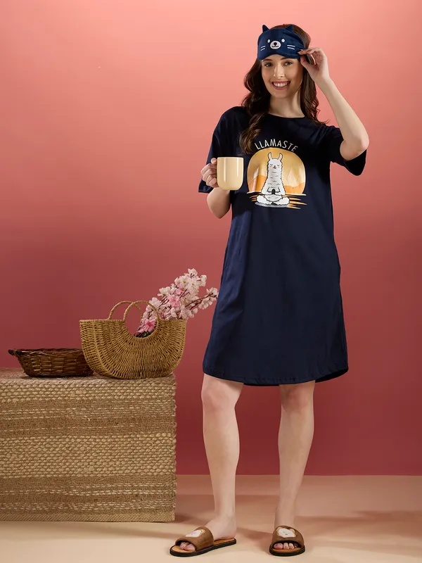 LAMA_NAVY_NIGHT_SHIRT