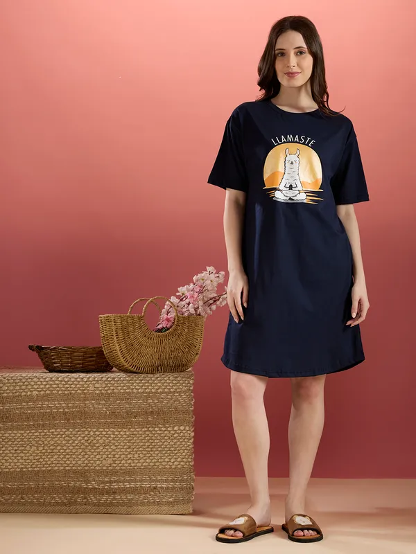 LAMA_NAVY_NIGHT_SHIRT