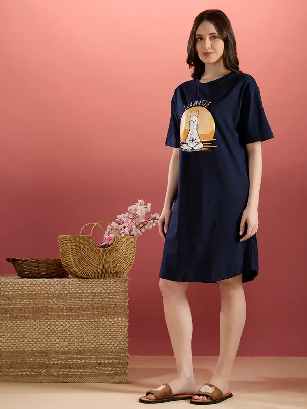 LAMA_NAVY_NIGHT_SHIRT