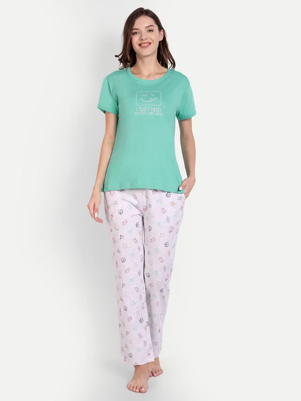 Green_Nap_And_Snack_Cotton_Full_Pants_For_Women