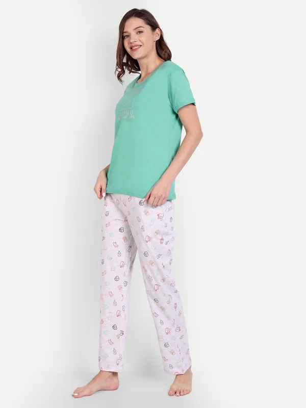 Green_Nap_And_Snack_Cotton_Full_Pants_For_Women