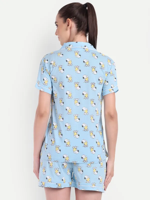Blue_Peanuts_Sweet_Dreams_Aop_Notch_Collar_Cotton_Shorts_For_Women
