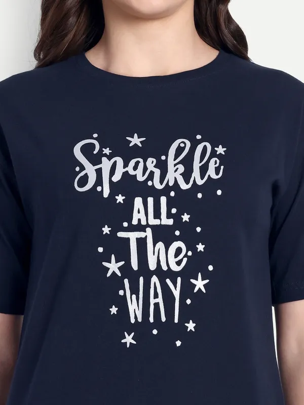Navy_Blue_Sparkle_All_The_Way_Cotton_Night-Shirt_For_Women