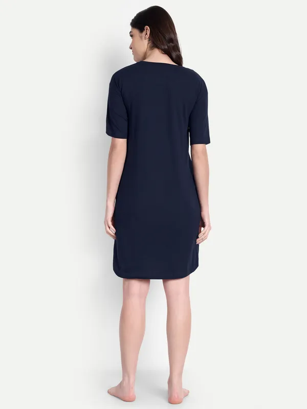 Navy_Blue_Sparkle_All_The_Way_Cotton_Night-Shirt_For_Women