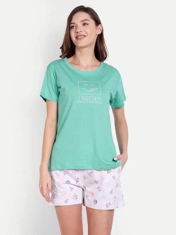 Green_Nap_And_Snack_Cotton_Shorts_For_Women
