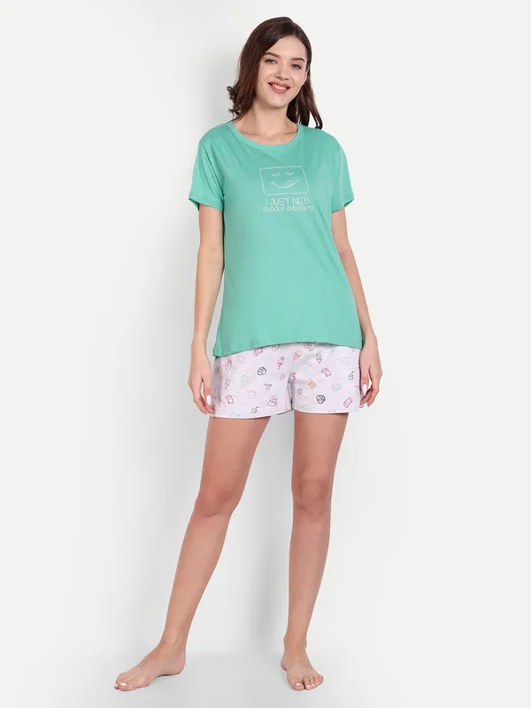 Green_Nap_And_Snack_Cotton_Shorts_For_Women