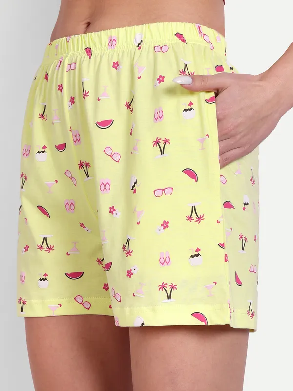Coral_Vacay_Cotton_Shorts_Set_For_Women
