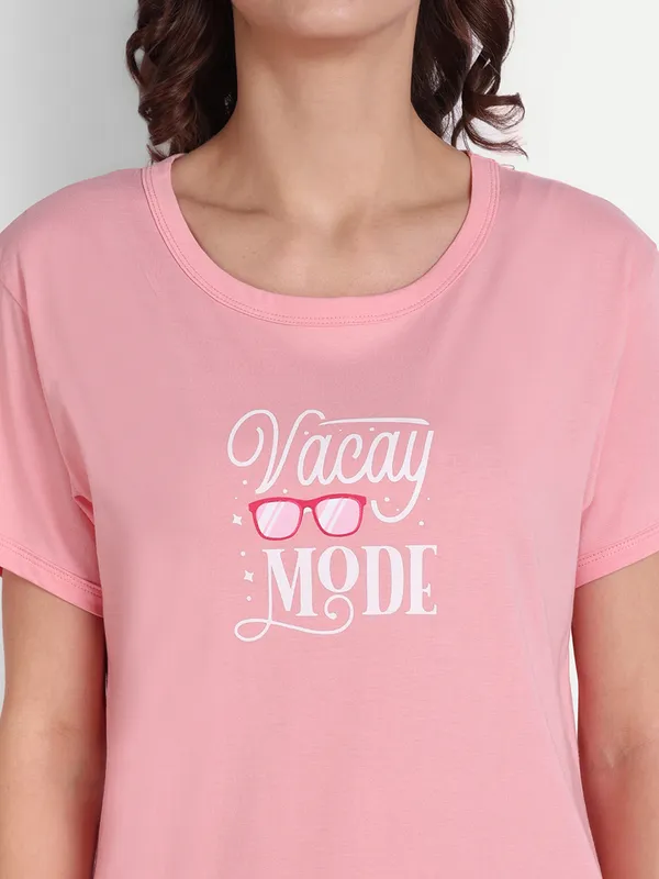 Coral_Vacay_Cotton_Shorts_Set_For_Women