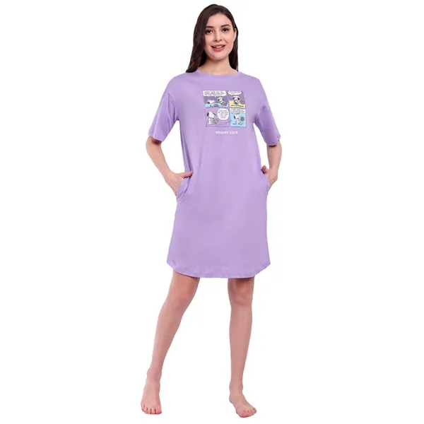 Multicolor_Comic_Strip_Aop_Night-Shirt_&_Comic_Strip_Cotton_T-Shirt_Night-Shirt_For_Women