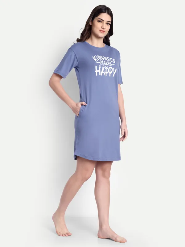 Blue_Be_Kind_Night-Shirt_&_Sparkle_All_The_Way_Cotton_Night-Shirt_For_Women
