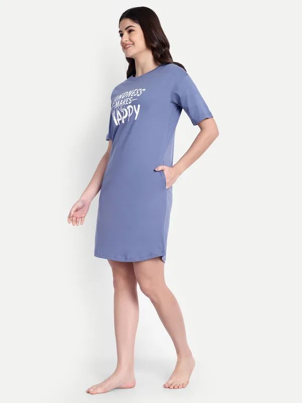 Blue_Be_Kind_Cotton_Night-Shirt_For_Women