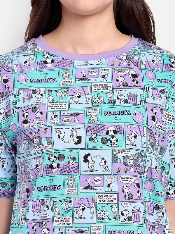 Multicolor_Comic_Strip_Aop_Night-Shirt_&_Peanut_Sweet_Dream_Aop_Cotton_Night-Shirt_For_Women