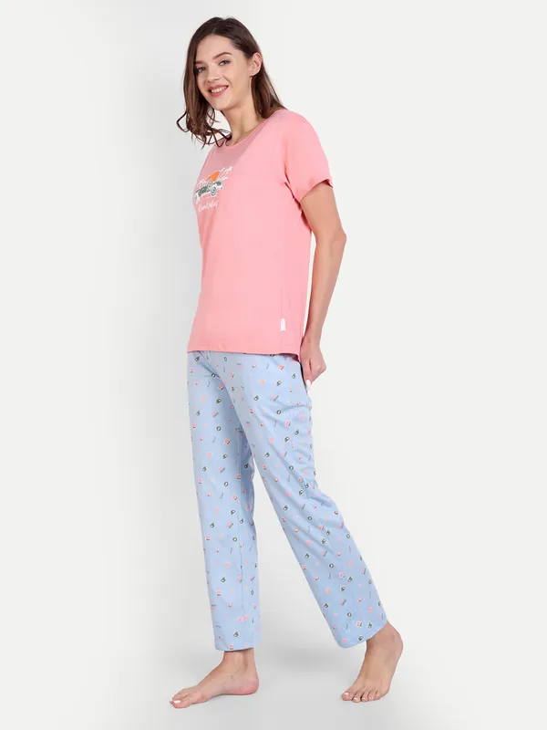 Coral_Wanderlust_Cotton_Full_Pants_For_Women