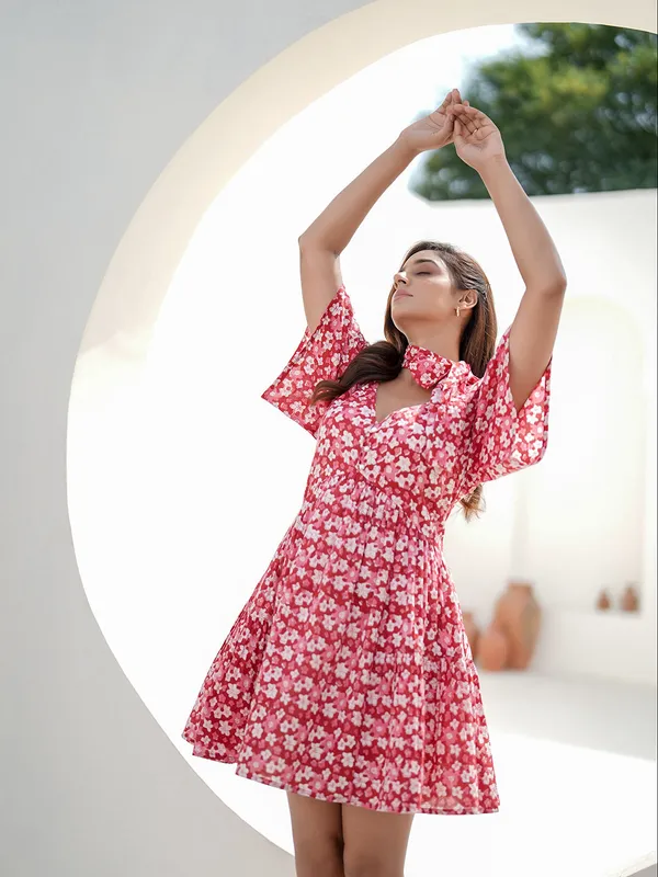 Zinnia_Hand_Block_Printed_Bloom_Mini_Dress