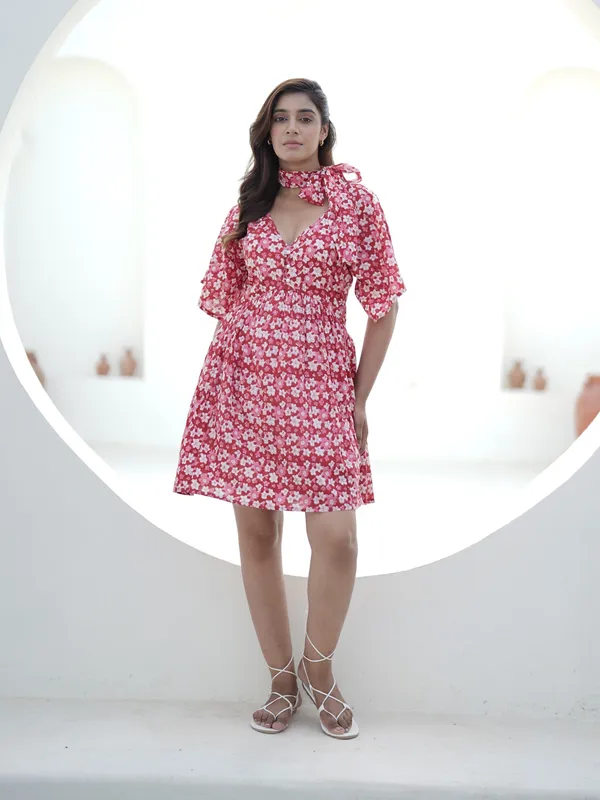 Zinnia_Hand_Block_Printed_Bloom_Mini_Dress