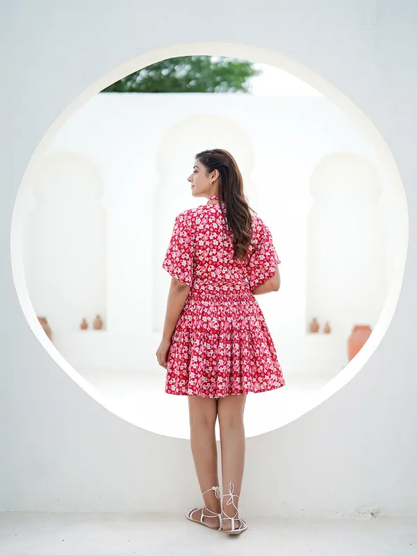 Zinnia_Hand_Block_Printed_Bloom_Mini_Dress