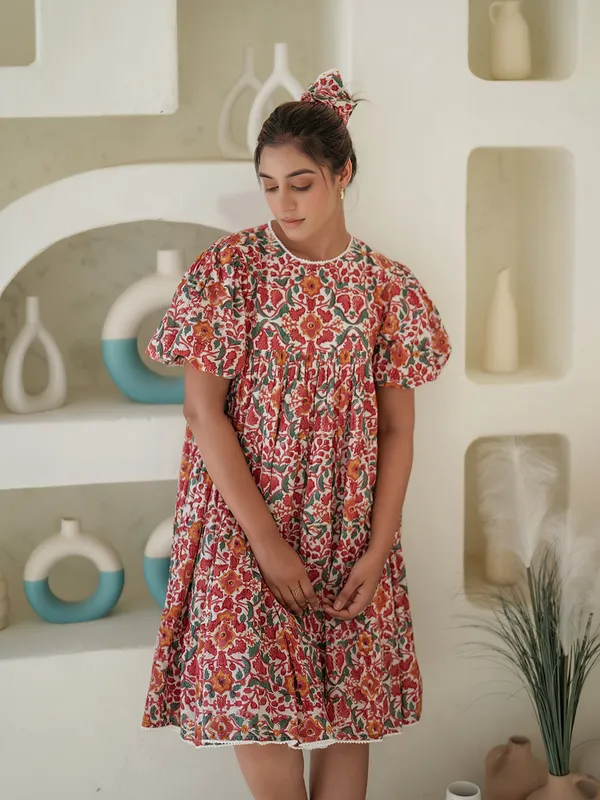 Anemone_Hand_Block_Printed_Smocked_Dress