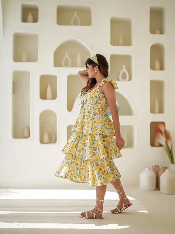 Azalia_Hand_block_Printed_Tiered_Dress