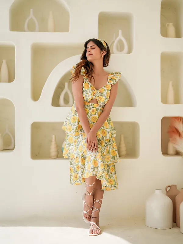Azalia_Hand_block_Printed_Tiered_Dress