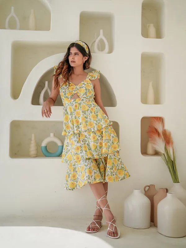 Azalia_Hand_block_Printed_Tiered_Dress