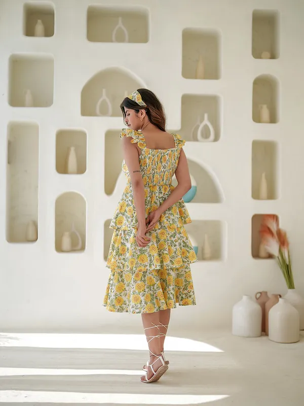 Azalia_Hand_block_Printed_Tiered_Dress