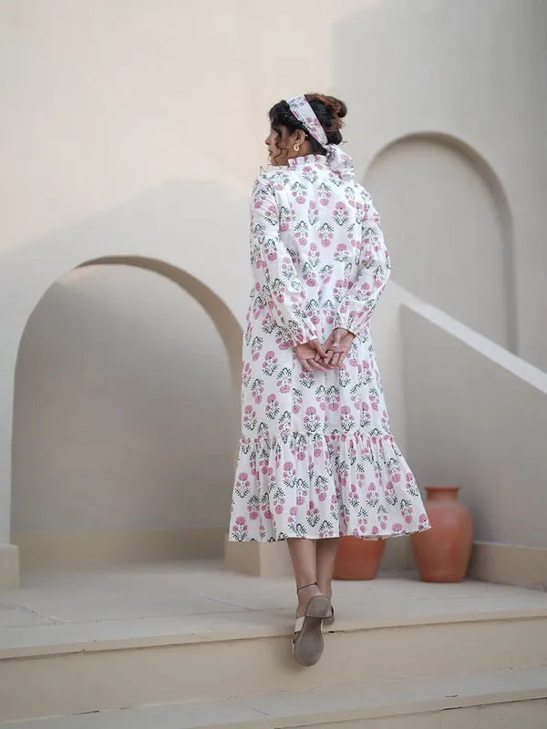 Elena_Hand_Block_Printed_Floral_Ruffle_Dress