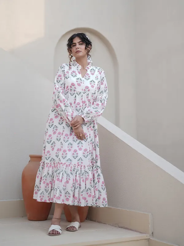 Elena_Hand_Block_Printed_Floral_Ruffle_Dress