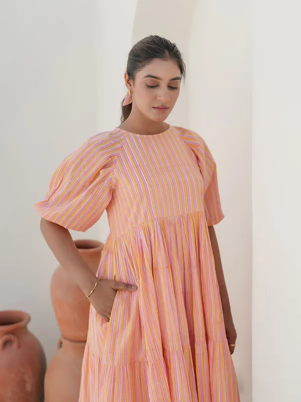 Emilia_Sunset_Stripe_Hand_Block_Printed_Tier_Dress