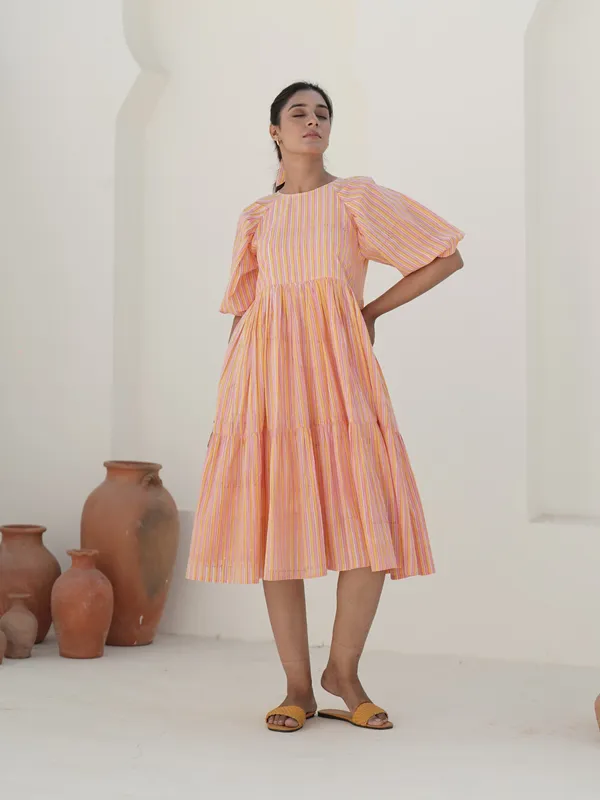 Emilia_Sunset_Stripe_Hand_Block_Printed_Tier_Dress